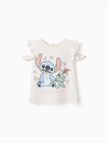 Camiseta de algodón con estampado de Stitch y Scrump