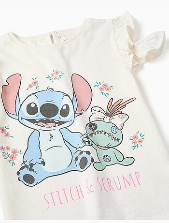 Camiseta de algodón con estampado de Stitch y Scrump
