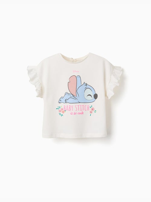 Camiseta de algodón con estampado de Stitch y volantes - Kiabi Camiseta de algodón con estampado de Stitch y volantes - Kiabi