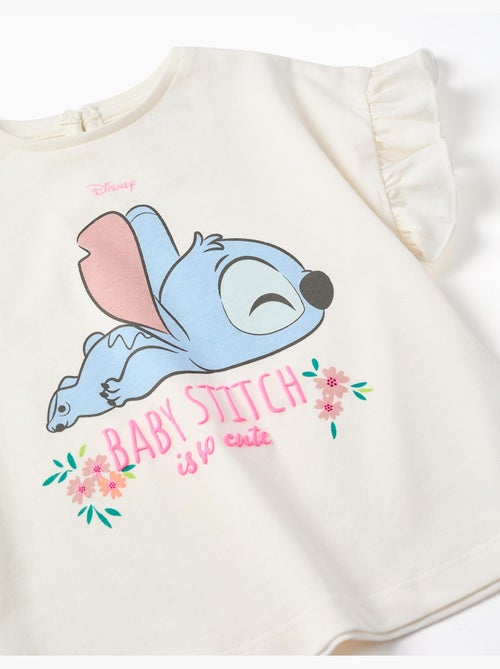 Camiseta de algodón con estampado de Stitch y volantes - Kiabi Camiseta de algodón con estampado de Stitch y volantes - Kiabi