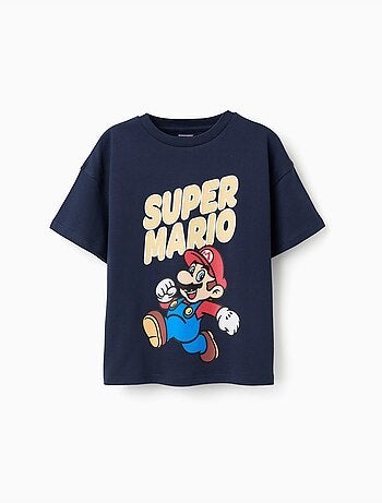 Camiseta de algodón con estampado de Super Mario