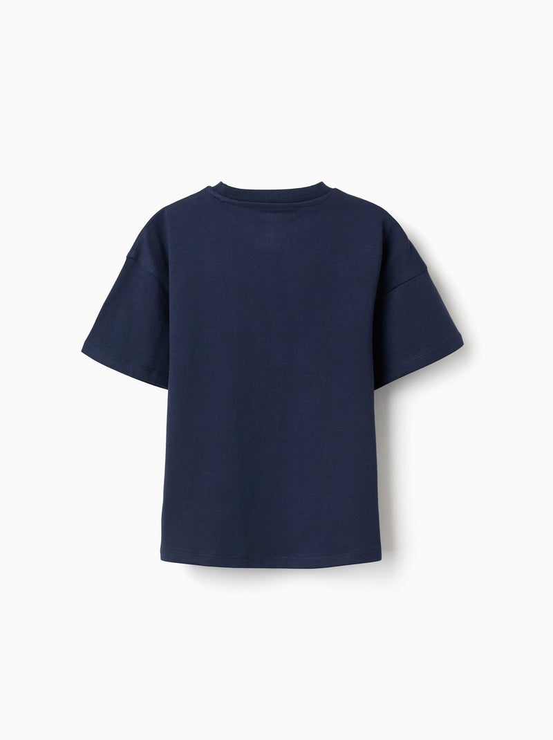 Camiseta de algodón con estampado de Super Mario Azul oscuro - Kiabi