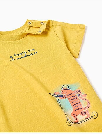 Camiseta de algodón con estampado de tigre