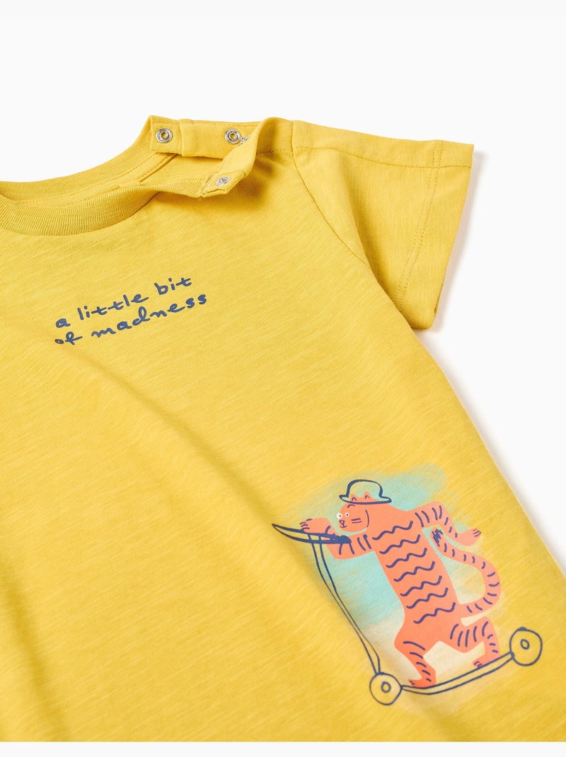 Camiseta de algodón con estampado de tigre Amarillo oscuro - Kiabi