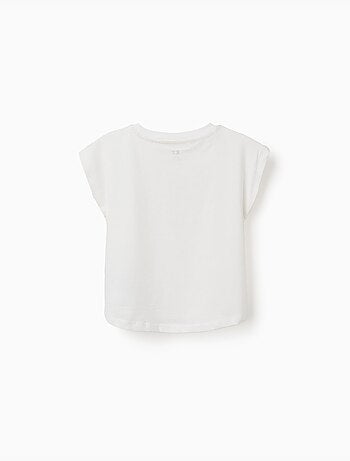 Camiseta con estampado de sol y palmeras