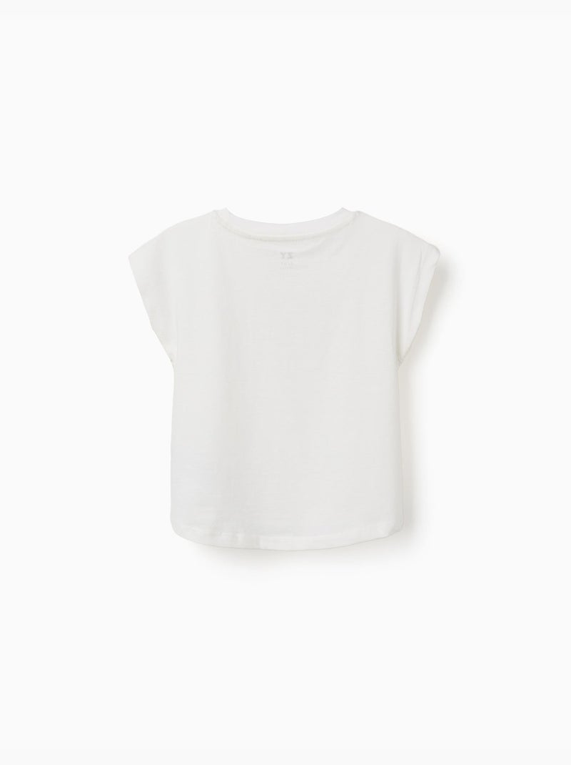 Camiseta de algodón con estampado de verano Blanco - Kiabi