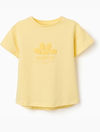 Camiseta de algodón con estampado en relieve