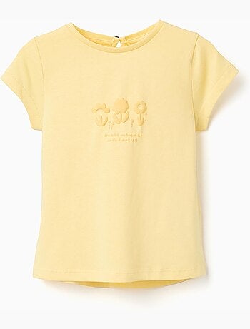 Camiseta de algodón con estampado en relieve