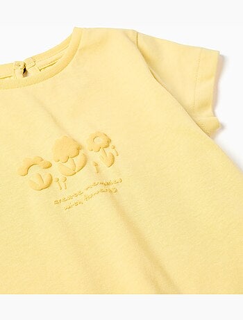 Camiseta de algodón con estampado en relieve