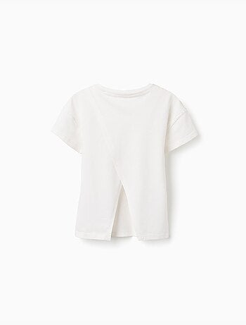 Camiseta de algodón con estampado floral 3D