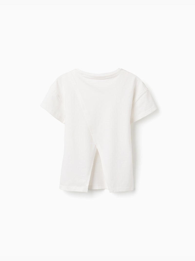 Camiseta de algodón con estampado floral 3D Blanco - Kiabi