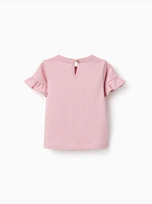 Camiseta de algodón con estampado floral en forma de corazón - Kiabi Camiseta de algodón con estampado floral en forma de corazón - Kiabi