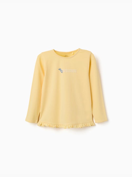 Camiseta de algodón con estampado floral en relieve - Kiabi