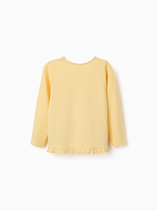 Camiseta de algodón con estampado floral en relieve - Kiabi