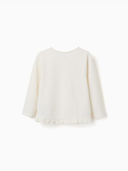 Camiseta de algodón con estampado floral en relieve - Kiabi