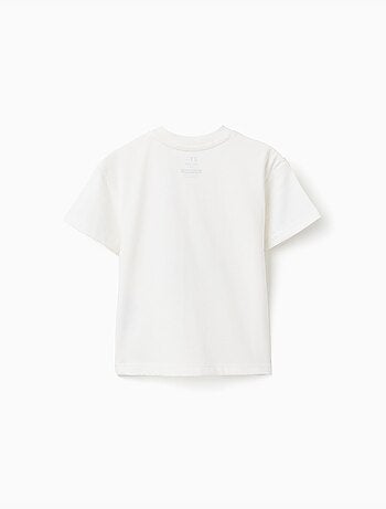 Camiseta de algodón con estampado frontal Art