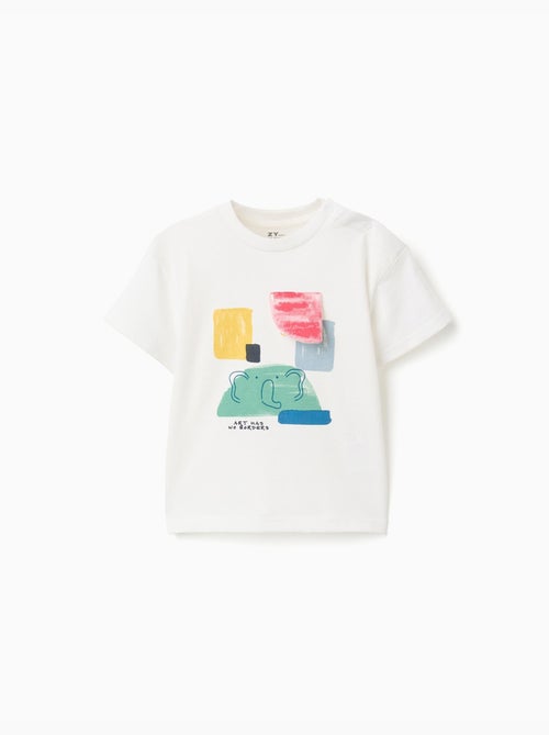 Camiseta de algodón con estampado frontal Art - Kiabi