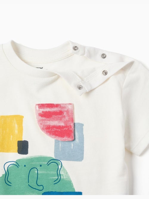 Camiseta de algodón con estampado frontal Art - Kiabi