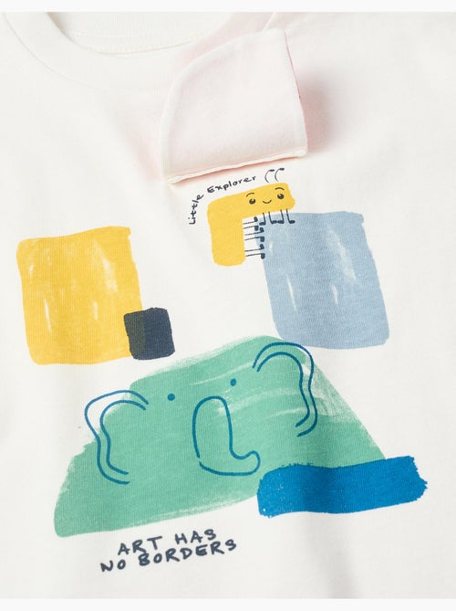Camiseta de algodón con estampado frontal Art - Kiabi