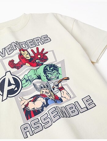 Camiseta de algodón con estampado frontal de los Vengadores