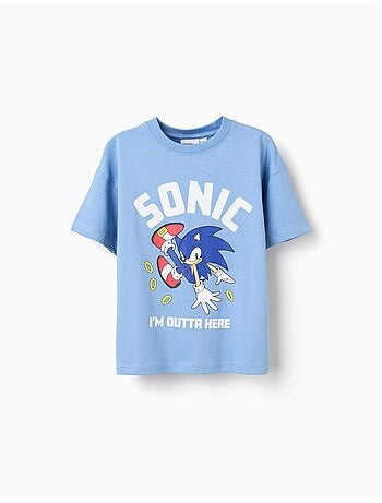 Camiseta de algodón con estampado frontal de Sonic
