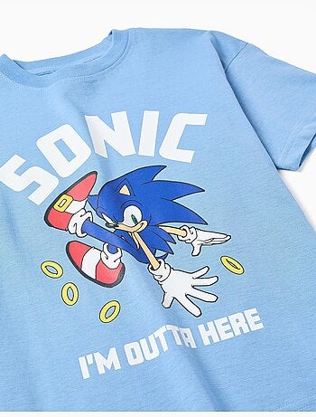 Camiseta de algodón con estampado frontal de Sonic