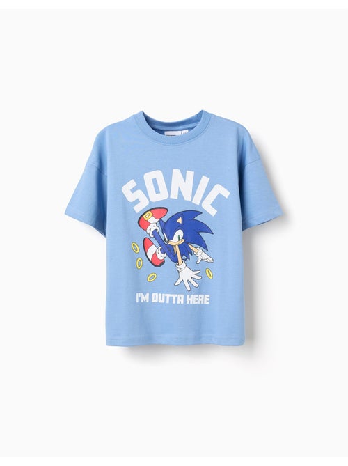 Camiseta de algodón con estampado frontal de Sonic - Kiabi