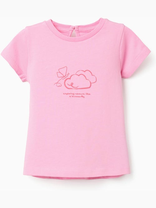 Camiseta de algodón con estampado frontal en relieve - Kiabi