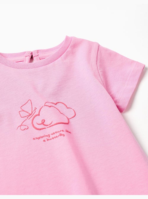 Camiseta de algodón con estampado frontal en relieve - Kiabi