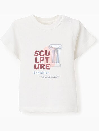Camiseta de algodón con estampado frontal Sculpture