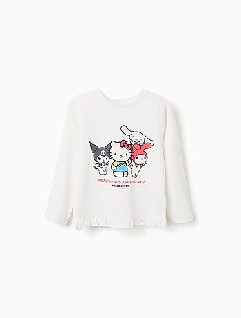 Camiseta de algodón con estampado hello kitty