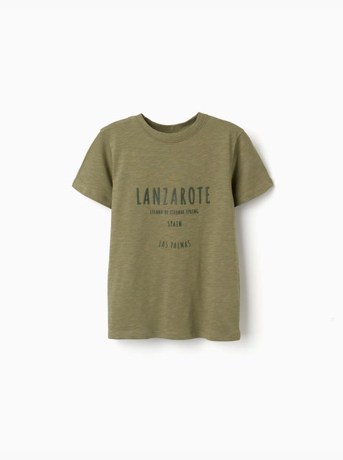 Camiseta de algodón con estampado Lanzarote - Kiabi