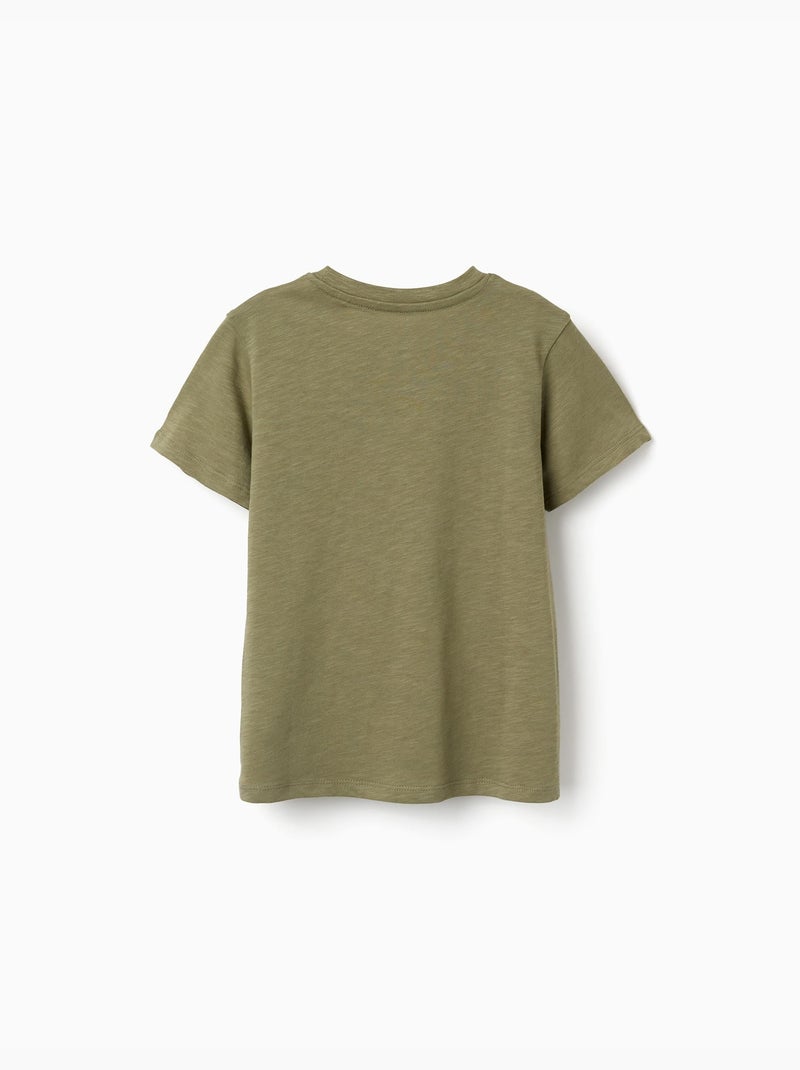 Camiseta de algodón con estampado Lanzarote Verde oscuro - Kiabi