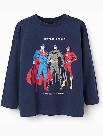 Camiseta de algodón con estampado liga de la justicia