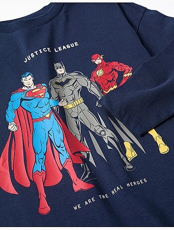 Camiseta de algodón con estampado liga de la justicia