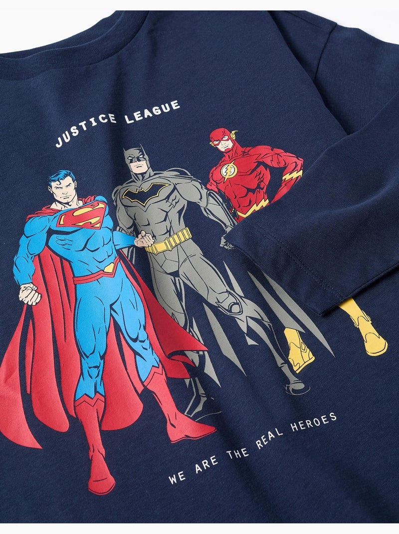 Camiseta de algodón con estampado liga de la justicia Azul oscuro - Kiabi