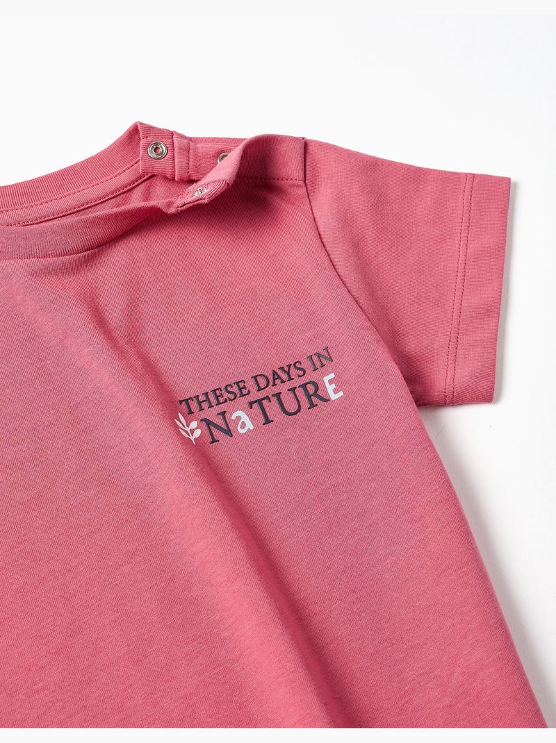Camiseta de algodón con estampado Nature Rosa oscuro - Kiabi