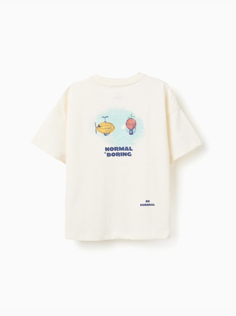 Camiseta de algodón con estampado Normal is Boring Beige claro - Kiabi