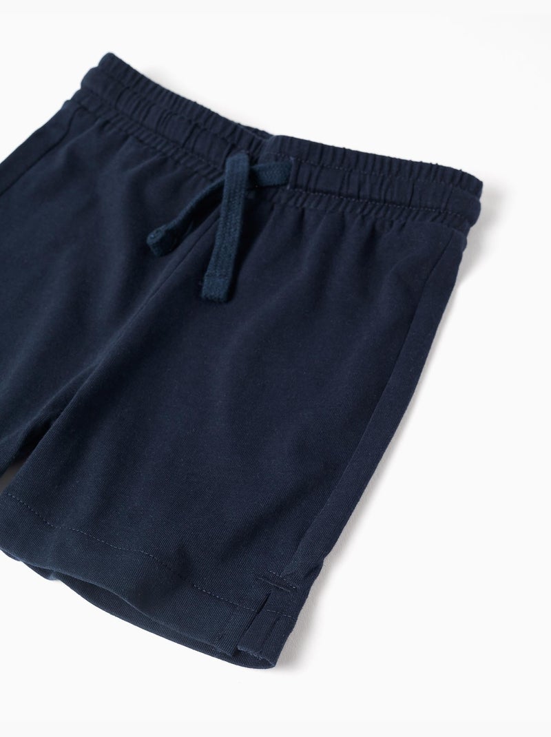 Camiseta de algodón con estampado + pantalón corto Azul Azul - Kiabi