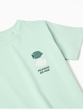Camiseta de algodón con estampado Peixinho do Mar