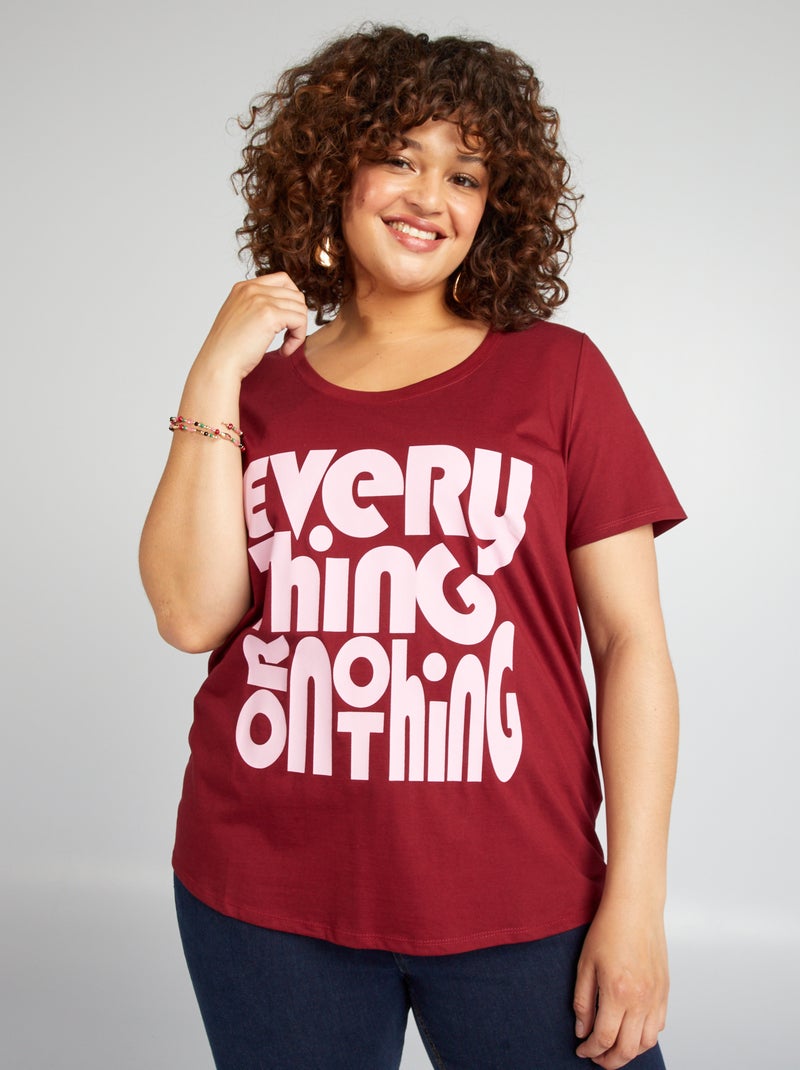Camiseta de algodón con estampado ROJO - Kiabi