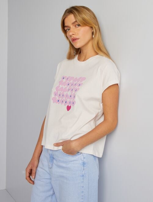 Camiseta de algodón con estampado - Kiabi