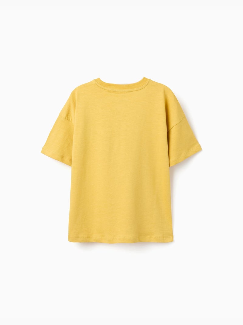 Camiseta de algodón con estampado See the Unseen Amarillo oscuro - Kiabi