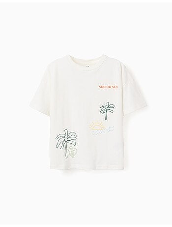 Camiseta de algodón con estampado Sou do Sol