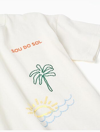 Camiseta de algodón con estampado Sou do Sol