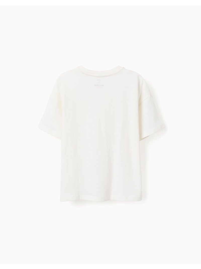Camiseta de algodón con estampado Sou do Sol Blanco - Kiabi