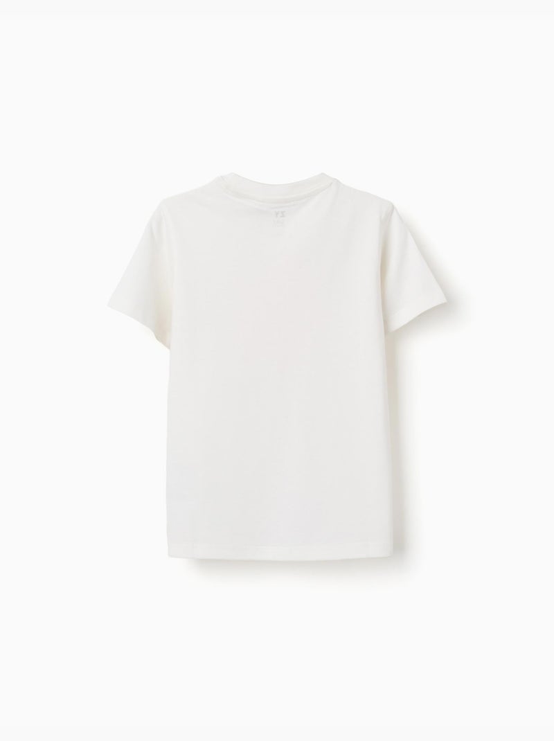 Camiseta de algodón con estampado Sou do Sol Blanco - Kiabi
