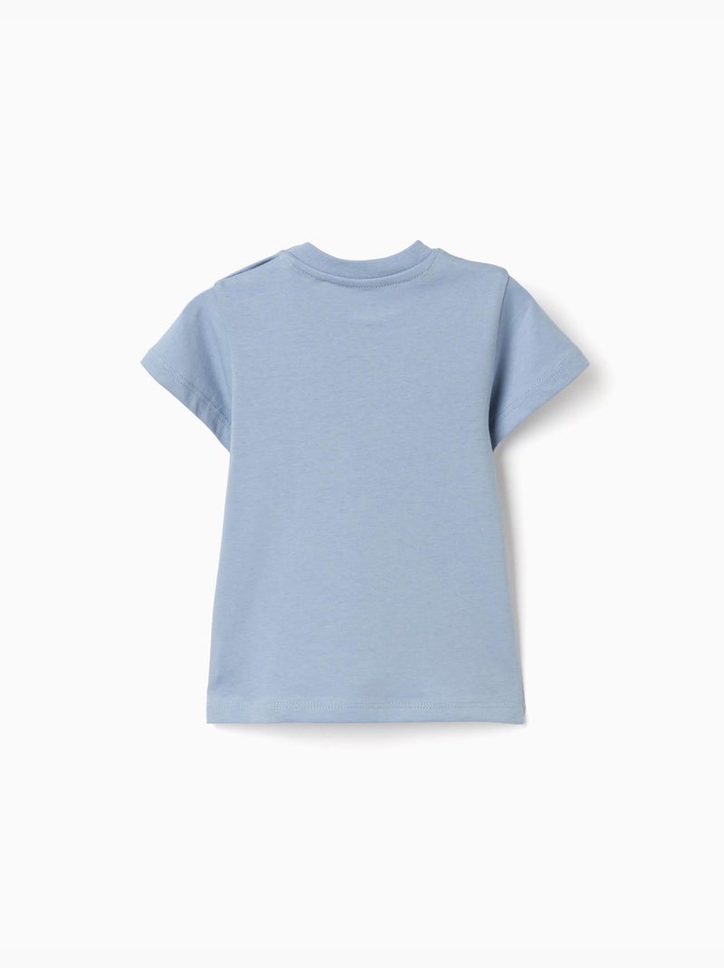 Camiseta de algodón con estampado Stroky Azul claro - Kiabi