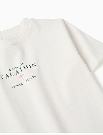 Camiseta de algodón con estampado Vacation
