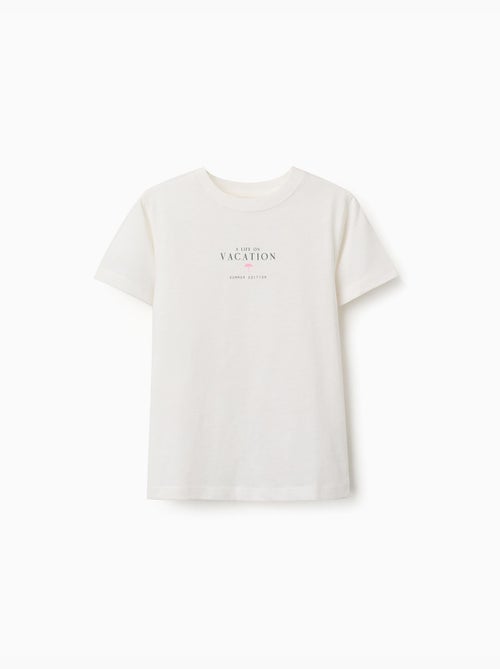 Camiseta de algodón con estampado Vacation - Kiabi